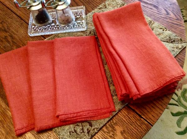 IL019 MECCA ORANGE Softened - 100% Linen