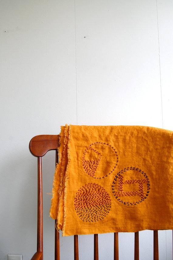 4C22 AUTUMN GOLD Softened - 100% Linen