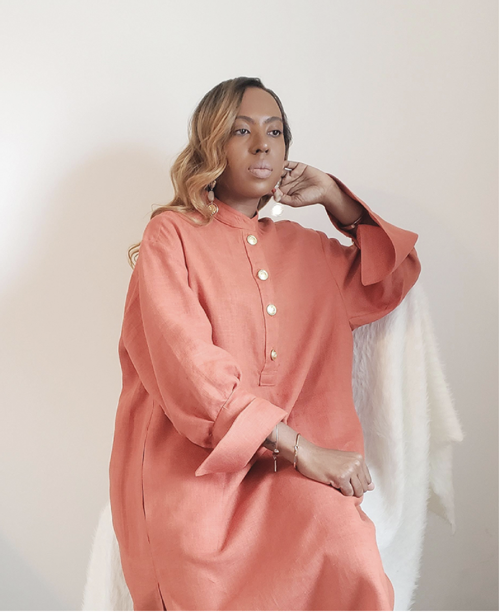 IL019 MECCA ORANGE Softened - 100% Linen