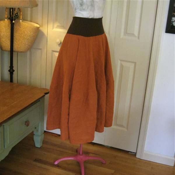 IL019 RUST Softened - 100% Linen