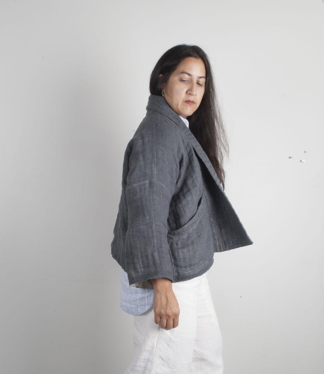 IL028 871 CHARCOAL-NATURAL - 100% Linen