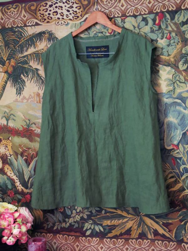 IL019 VINEYARD GREEN Softened 100% Linen Middle (5.3 oz/yd<sup>2</sup>)