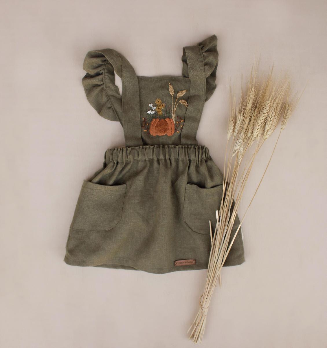 IL019 OLIVE BRANCH Softened - 100% Linen