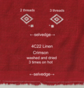 4C22    CRIMSON  Softened 100% Linen Heavy (7.1 oz/yd<sup>2</sup>)