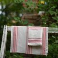 IL084 REMY  NATURAL/DEEP CLARET MLT-10  Softened 100% Linen Heavy (7.1 oz/yd<sup>2</sup>)