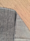 IL028 958 INDIGO-NATURAL    Softened 100% Linen Medium (6.6 oz/yd<sup>2</sup>)