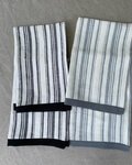 IL084 OLIVIER  WHITE/BLACK MLT-22  Softened 100% Linen Heavy (7.1 oz/yd<sup>2</sup>)