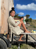 Capucine — Linen Bathrobe, Pajama Top and Pajama Pants, Type - Premium Paper, Single Size - 2 to 8