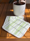 IL084 OLIVIER  WHITE/OPALINE GREEN MLT-25  Softened 100% Linen Heavy (7.1 oz/yd<sup>2</sup>)