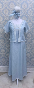 IC005  Gingham 1/8″  WHITE / BLUE  Softened 100% Cotton Light (3.6 oz/yd<sup>2</sup>)