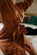 Capucine — Linen Bathrobe, Pajama Top and Pajama Pants, Type - Premium Paper, Single Size - 10 to 16