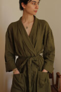 Capucine — Linen Bathrobe, Pajama Top and Pajama Pants, Type - Premium Paper, Single Size - 2 to 8