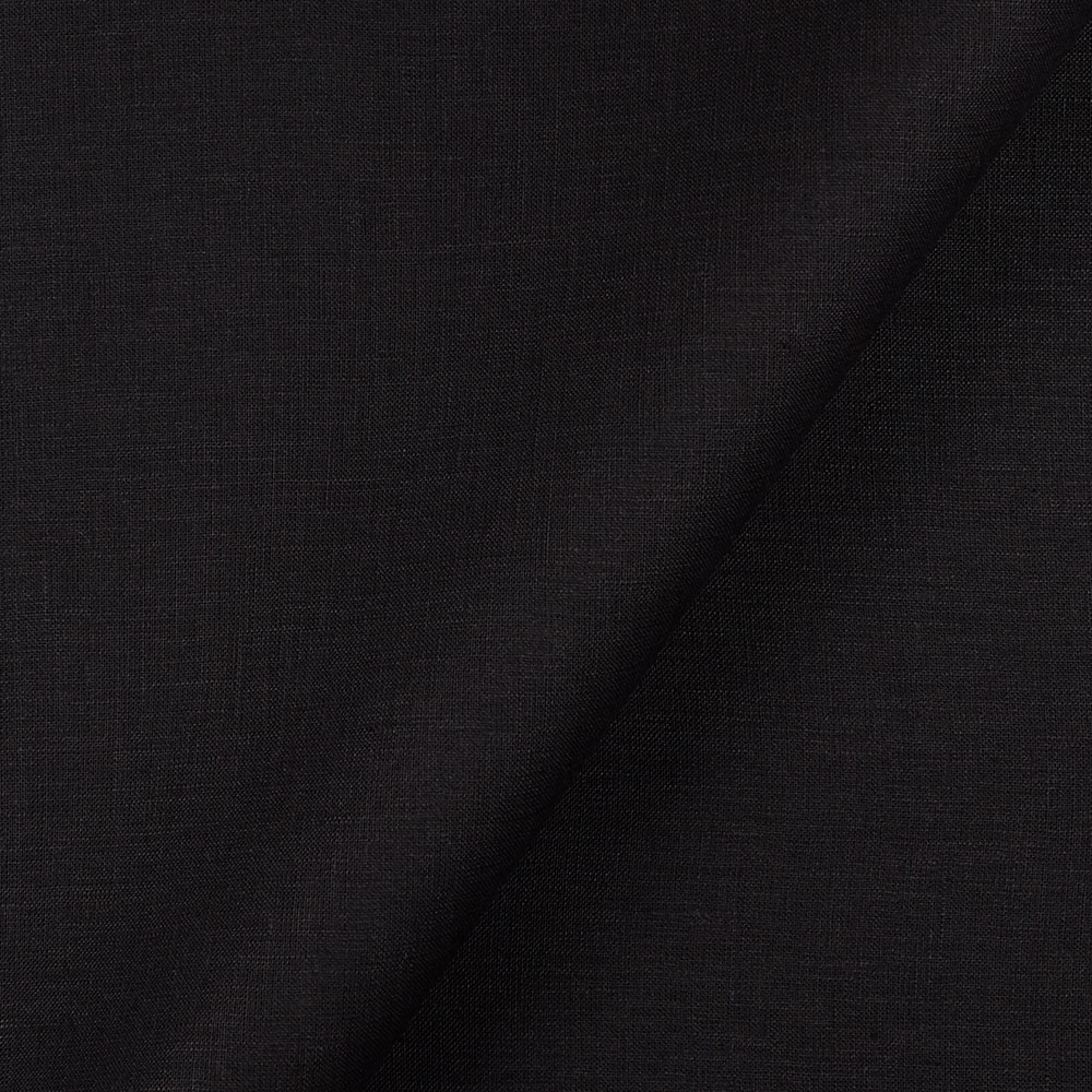 Fabric 1C64 100% Linen fabric BLACK Softened