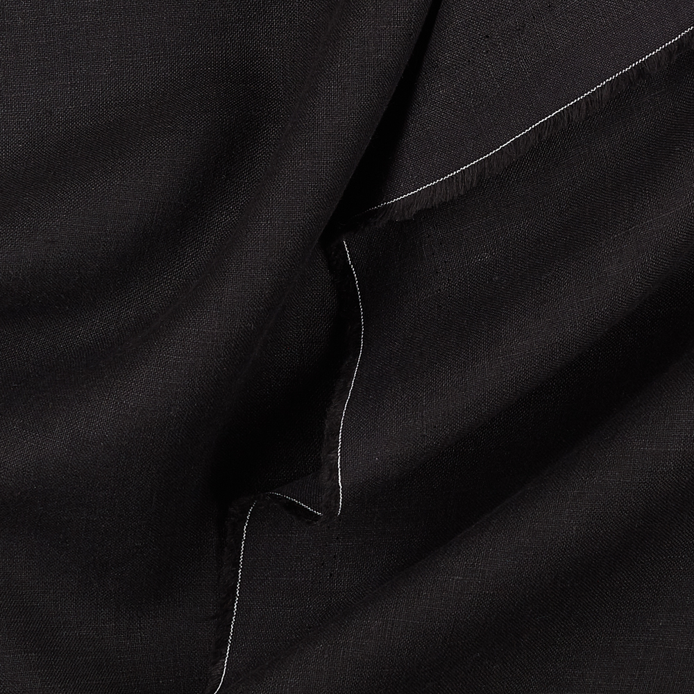 Fabric 1C64 100% Linen fabric BLACK Softened