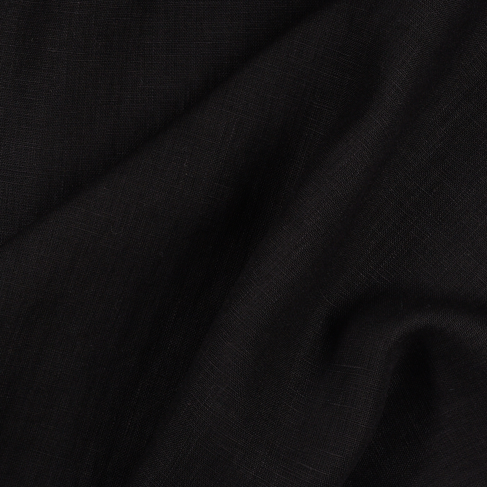 Fabric 4C22 Rustic 100% Linen Fabric Black Softened