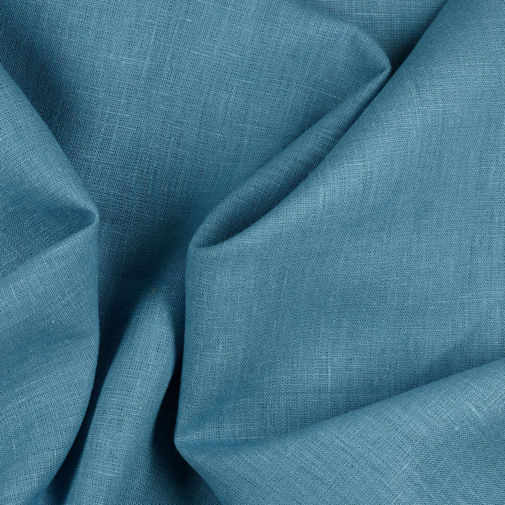 Fabric 4C22 100% Linen fabric BLUE HEAVEN Softened