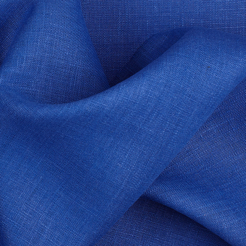 Fabric 4c22 100% Linen Fabric Royal Blue Softened