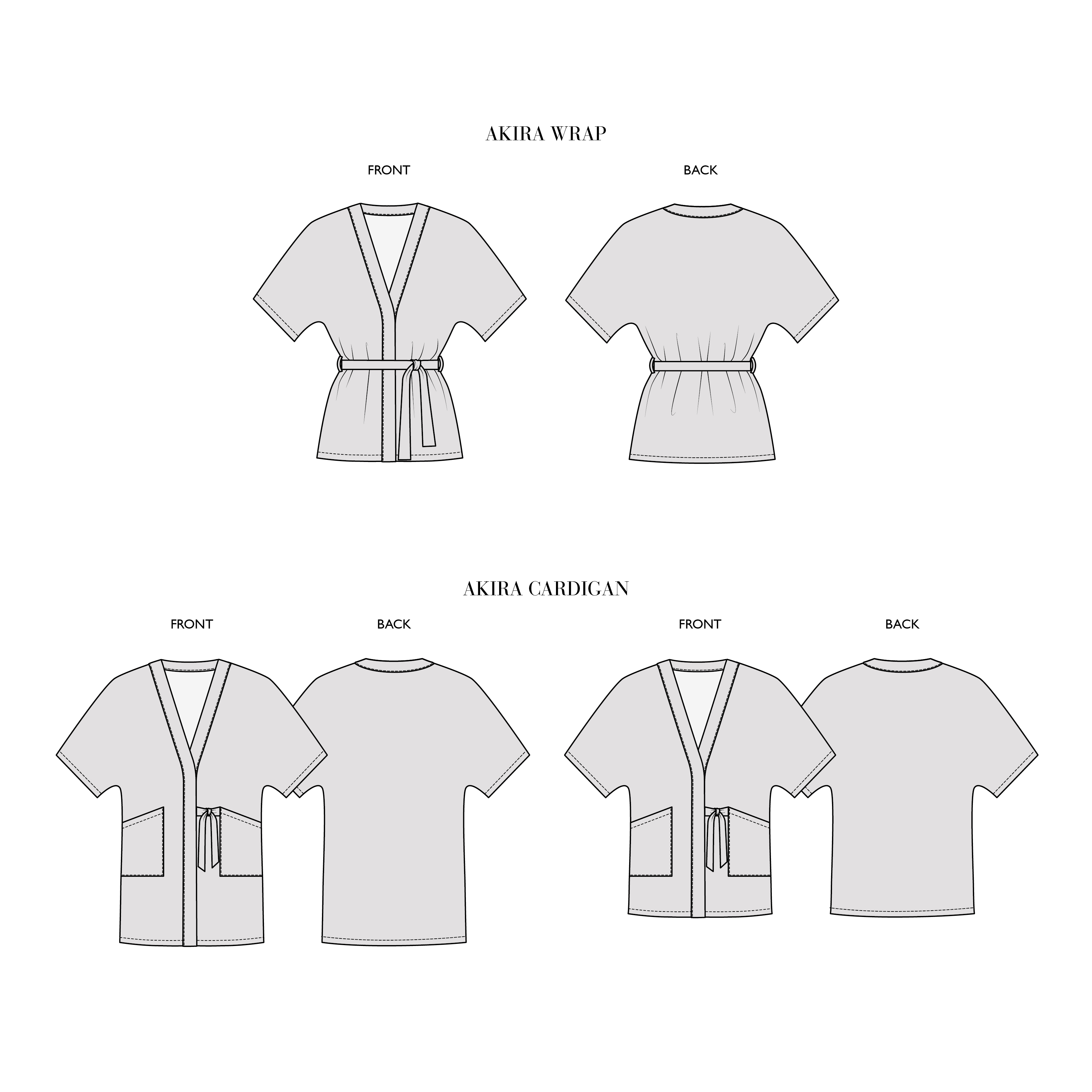 Pattern — Akira — Linen Wrap, Short Cardigan, Long Cardigan, Pant and ...