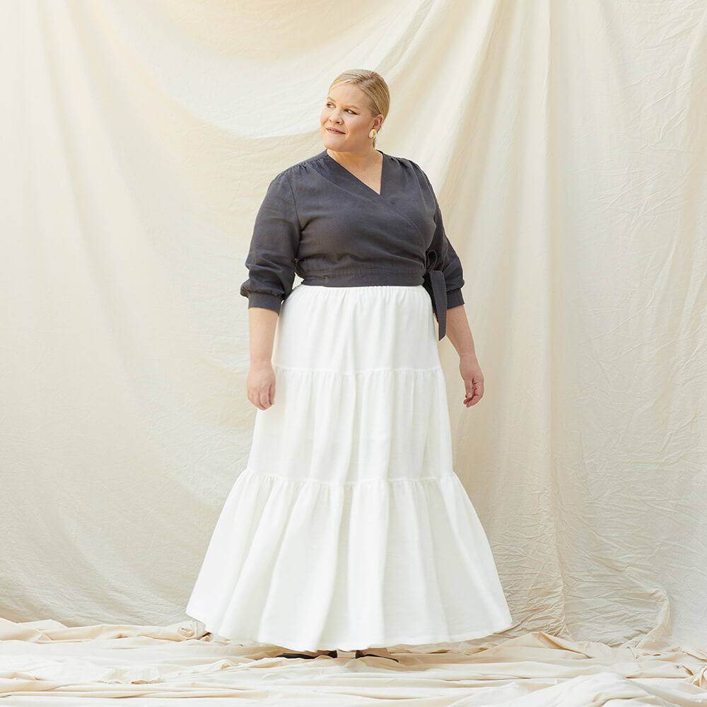 Julia — Linen Wrap Tops and Tiered Skirts, Type - Premium Paper, Single Size - 2 to 8