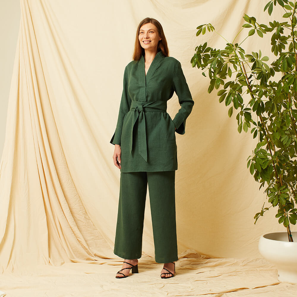 Sol — Linen Tunic, Cardigan, and Pants, Type - Premium Paper, Single Size - 2 to 8