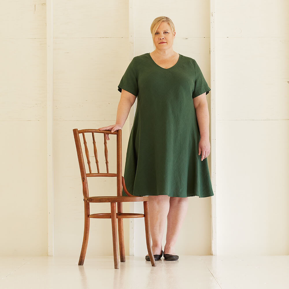Fabrics-store.com: Maia — Dress with Short Sleeves, Dress with Long ...