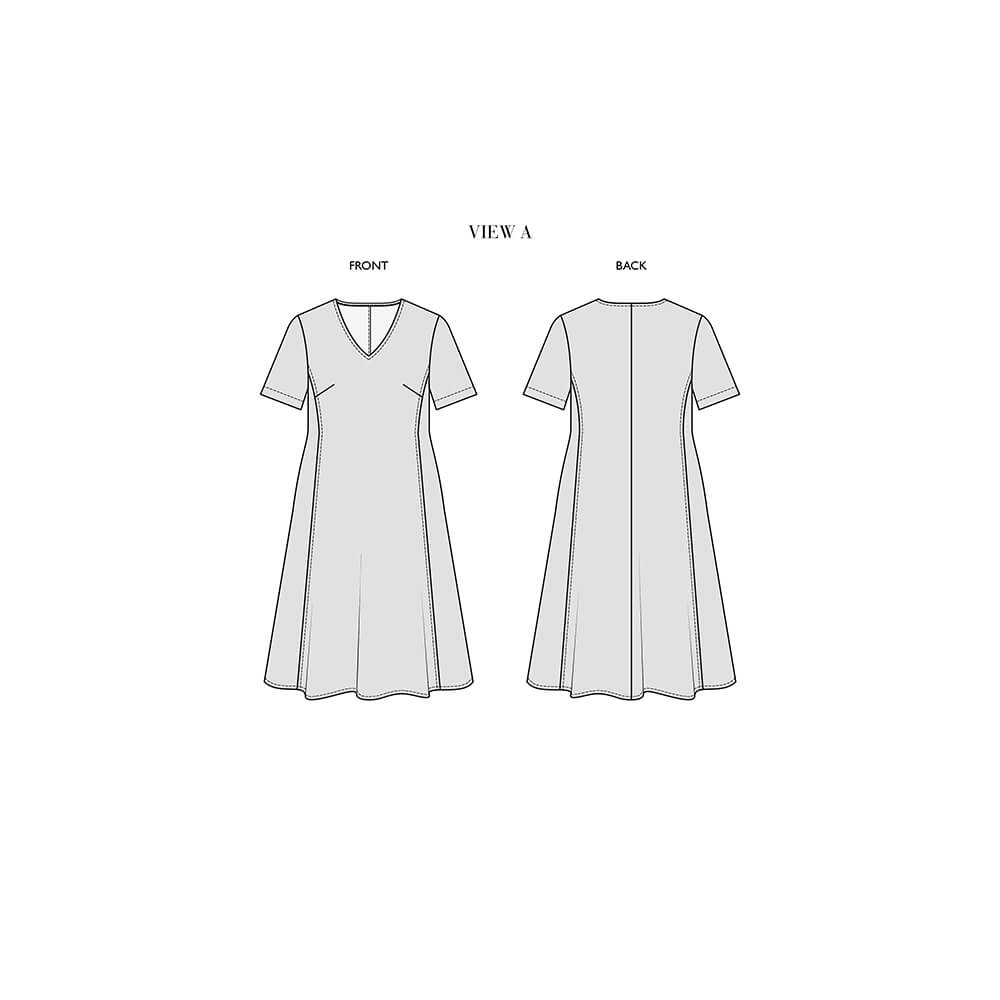 Fabrics-store.com: Maia — Dress with Short Sleeves, Dress with Long ...