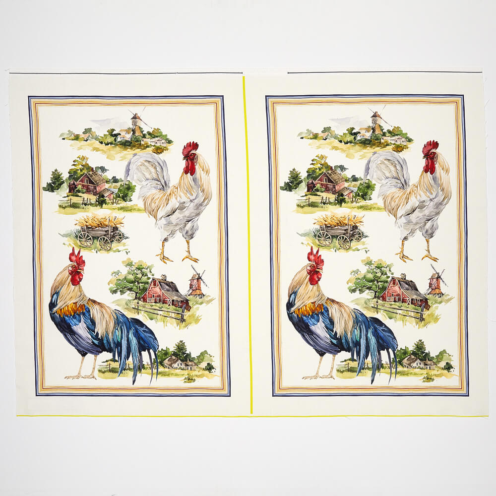 Fabrics-store.com: Village Rooster Tea Towels, Set of 2