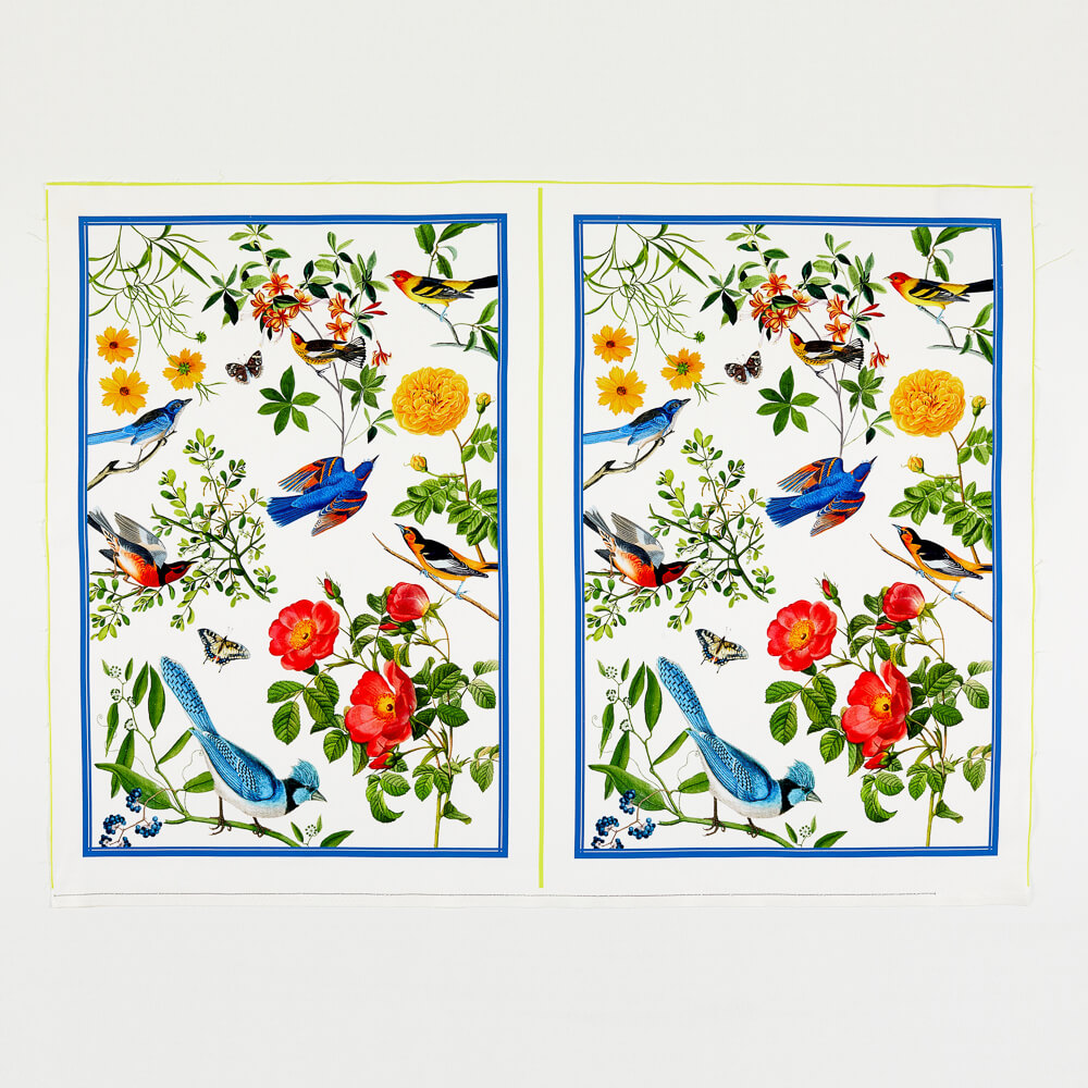 Flowers and Birds Tablecloth Accompanied by a set of 4 Napkins and Two Tea Towels