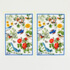 Flowers and Birds Tablecloth Accompanied by a set of 4 Napkins and Two Tea Towels