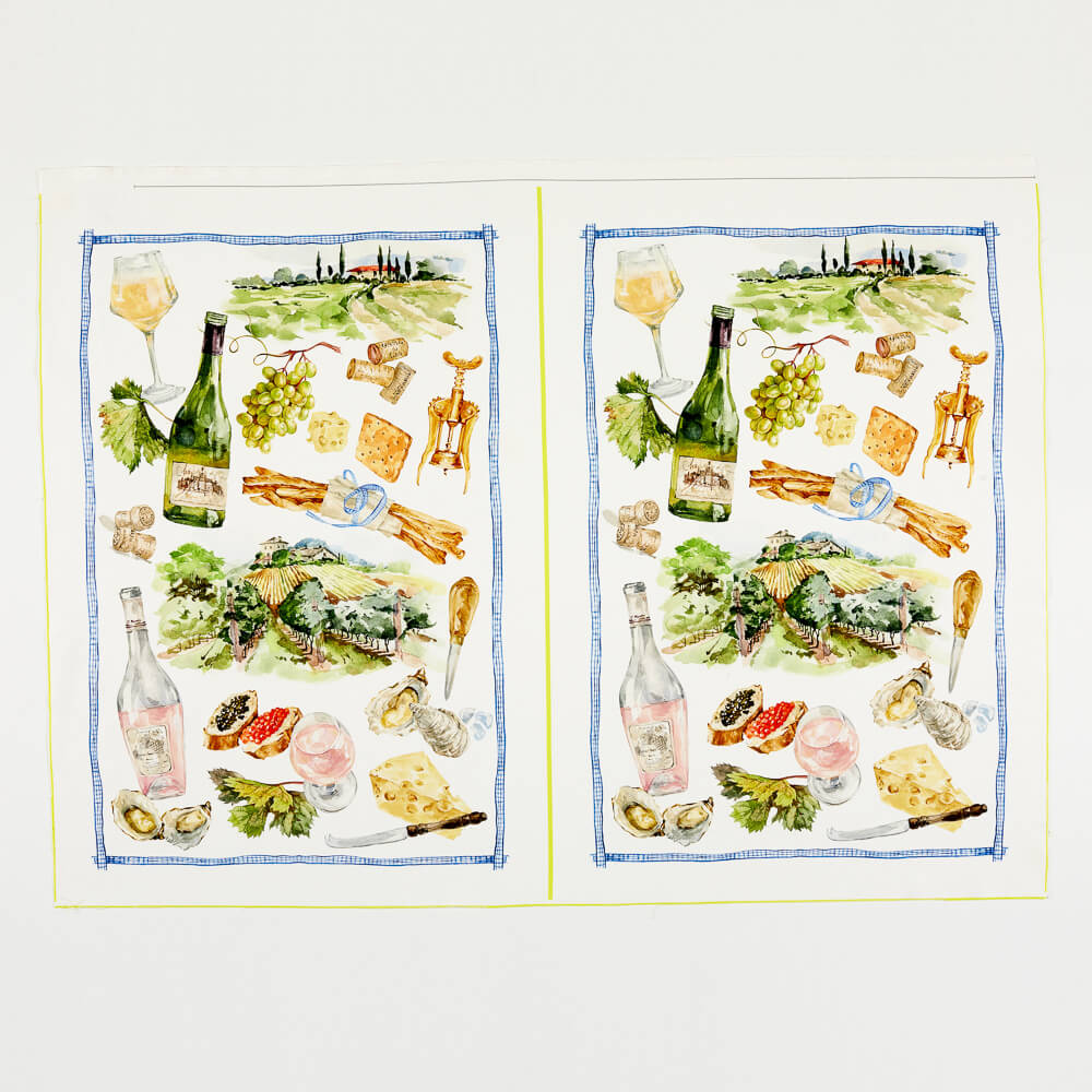 White Wine - 2 Tea Towels
