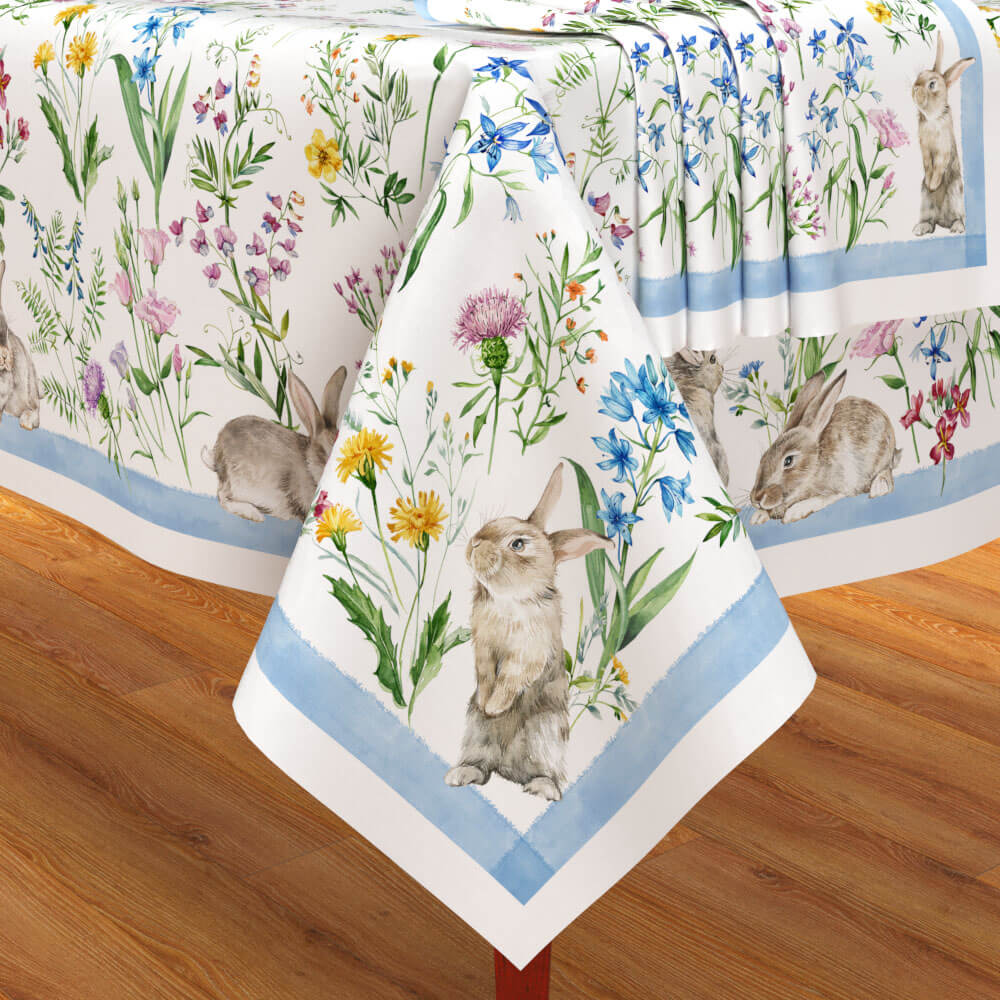 Bunny Meadow Tablecloth and Set of 4 Napkins