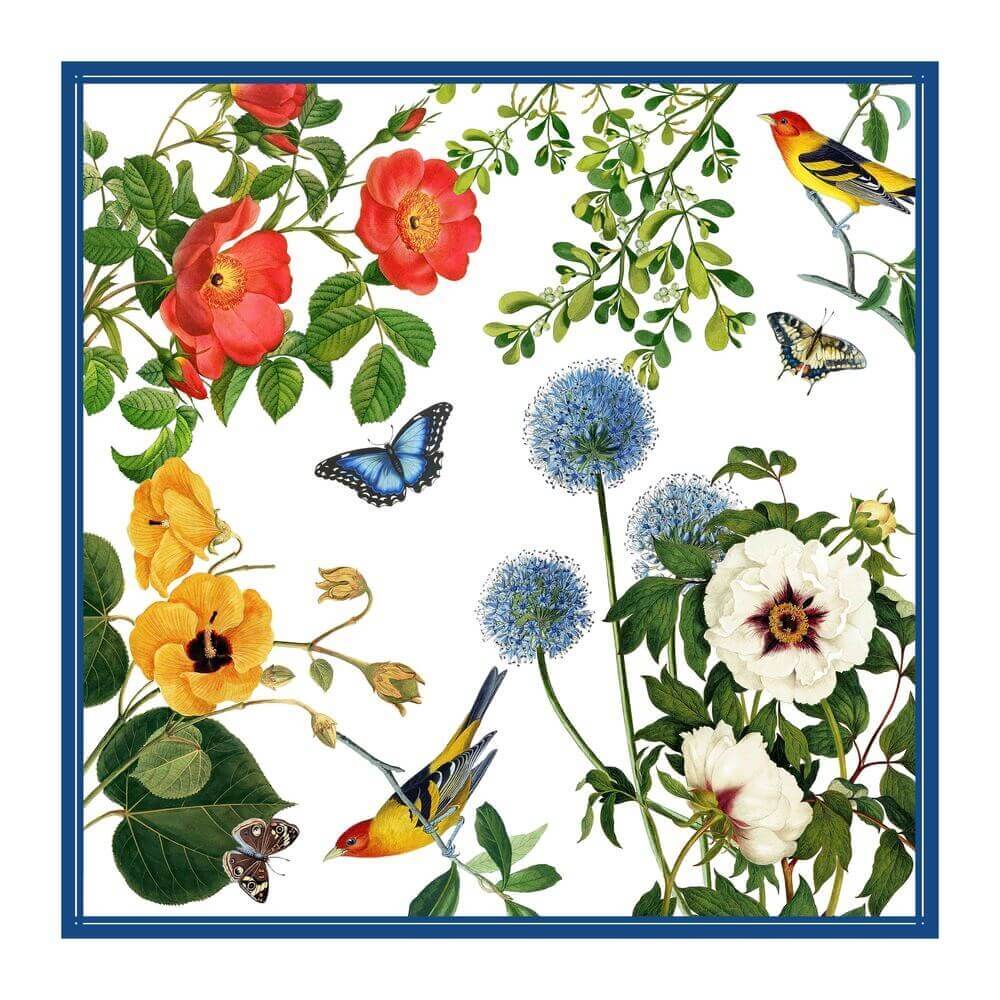 Flowers and Birds Tablecloth Accompanied by a set of 4 Napkins and Two Tea Towels