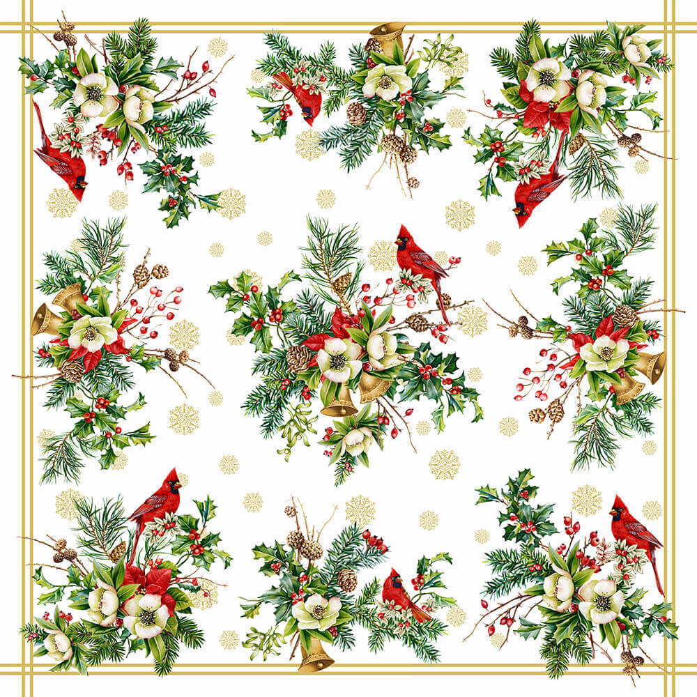 Cardinal Tablecloth and Set of 4 Napkins