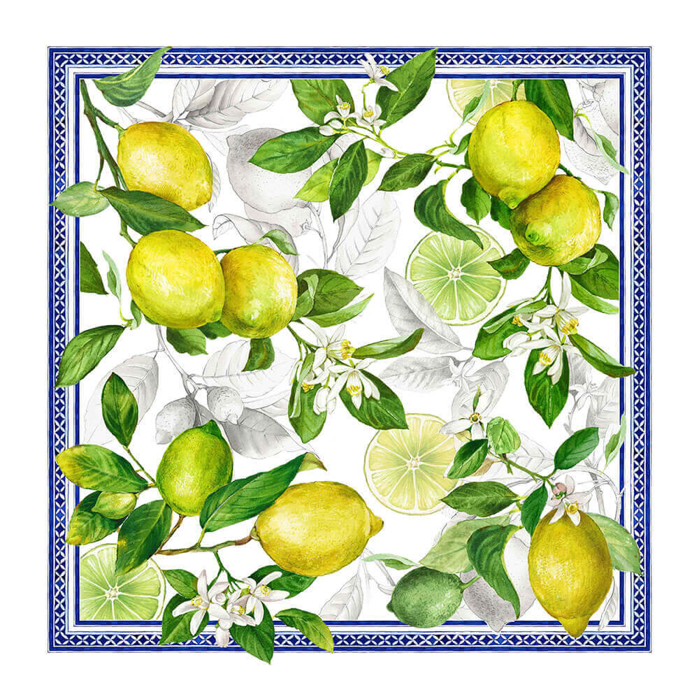 Farmers Lemon Tablecloth and Set of 4 Napkins