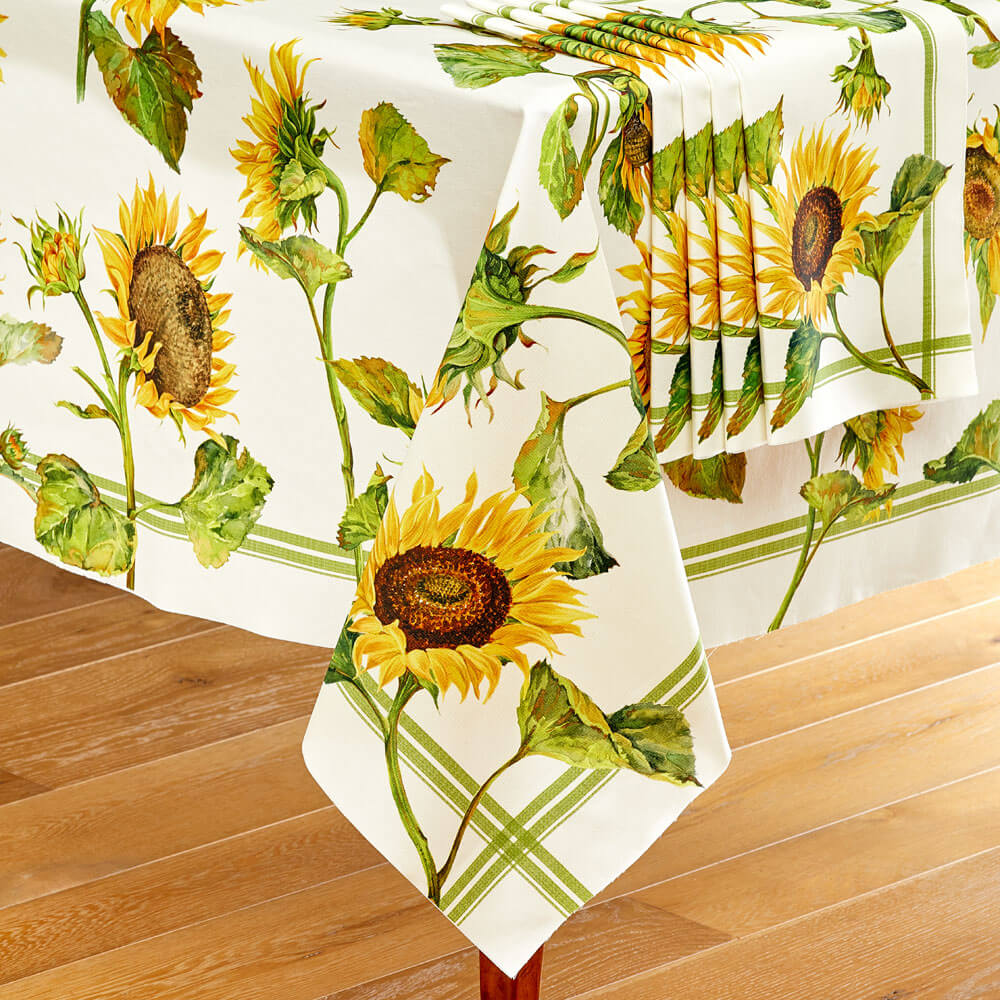 Sun Flower Tablecloth and Set of 4 Napkins