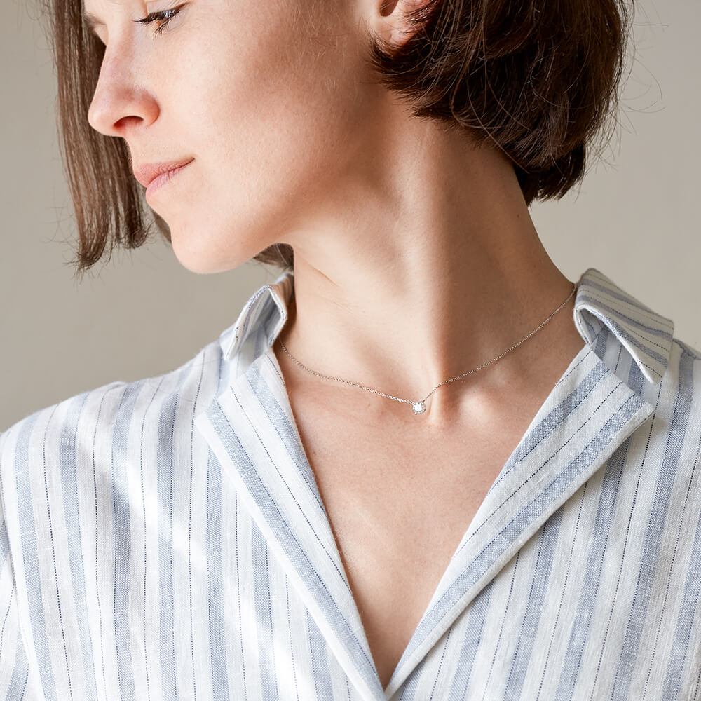 Jane — Gathered Shirt Dress With Notched Collar, Type - PDF