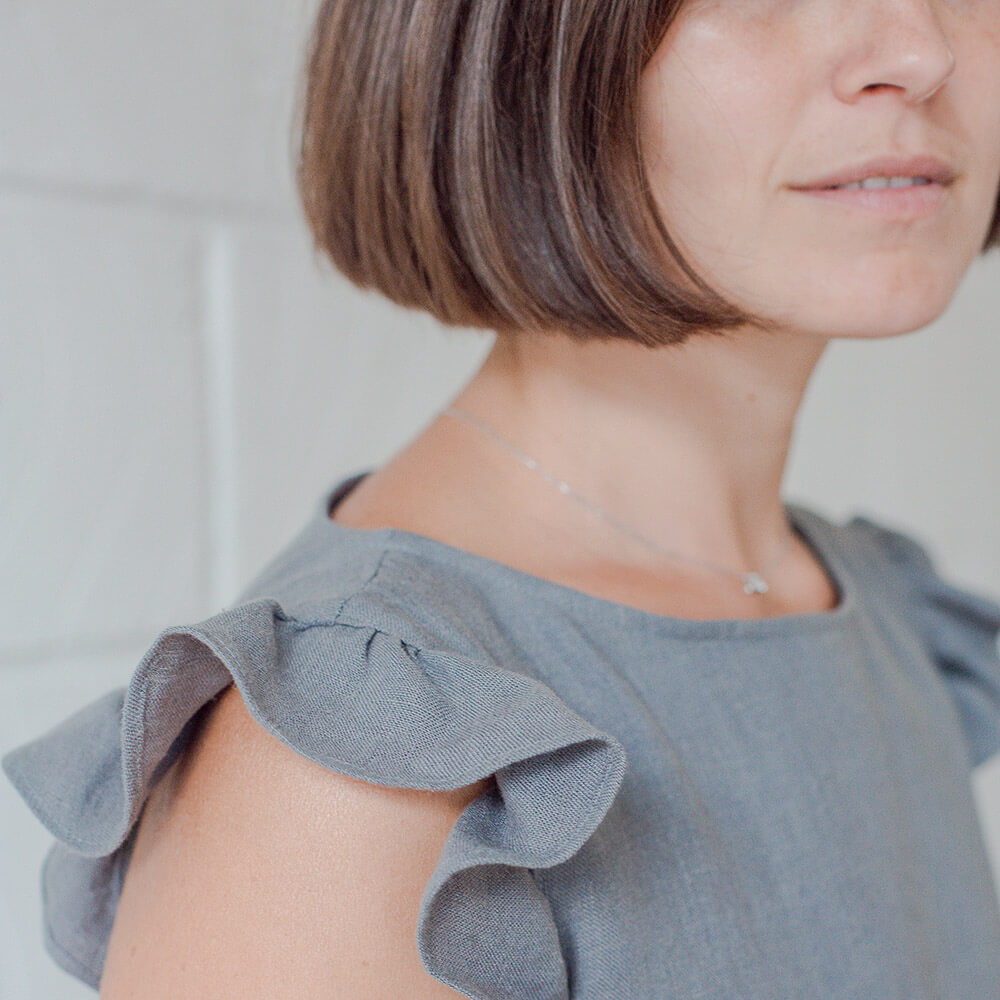 Leena — Ruffle Sleeve Dress, Type - PDF