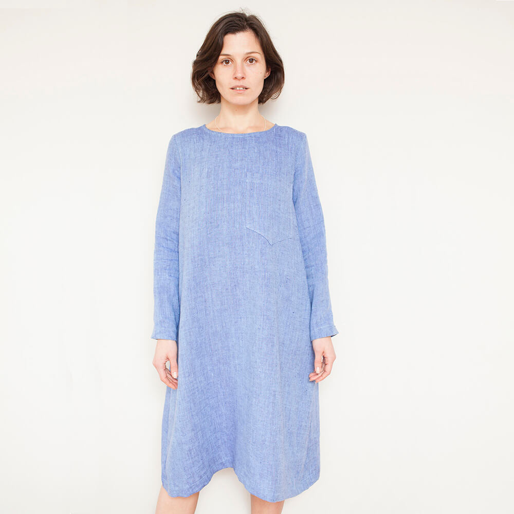 Oona A-Line Dress With Oversized Patch Pocket, Type - PDF