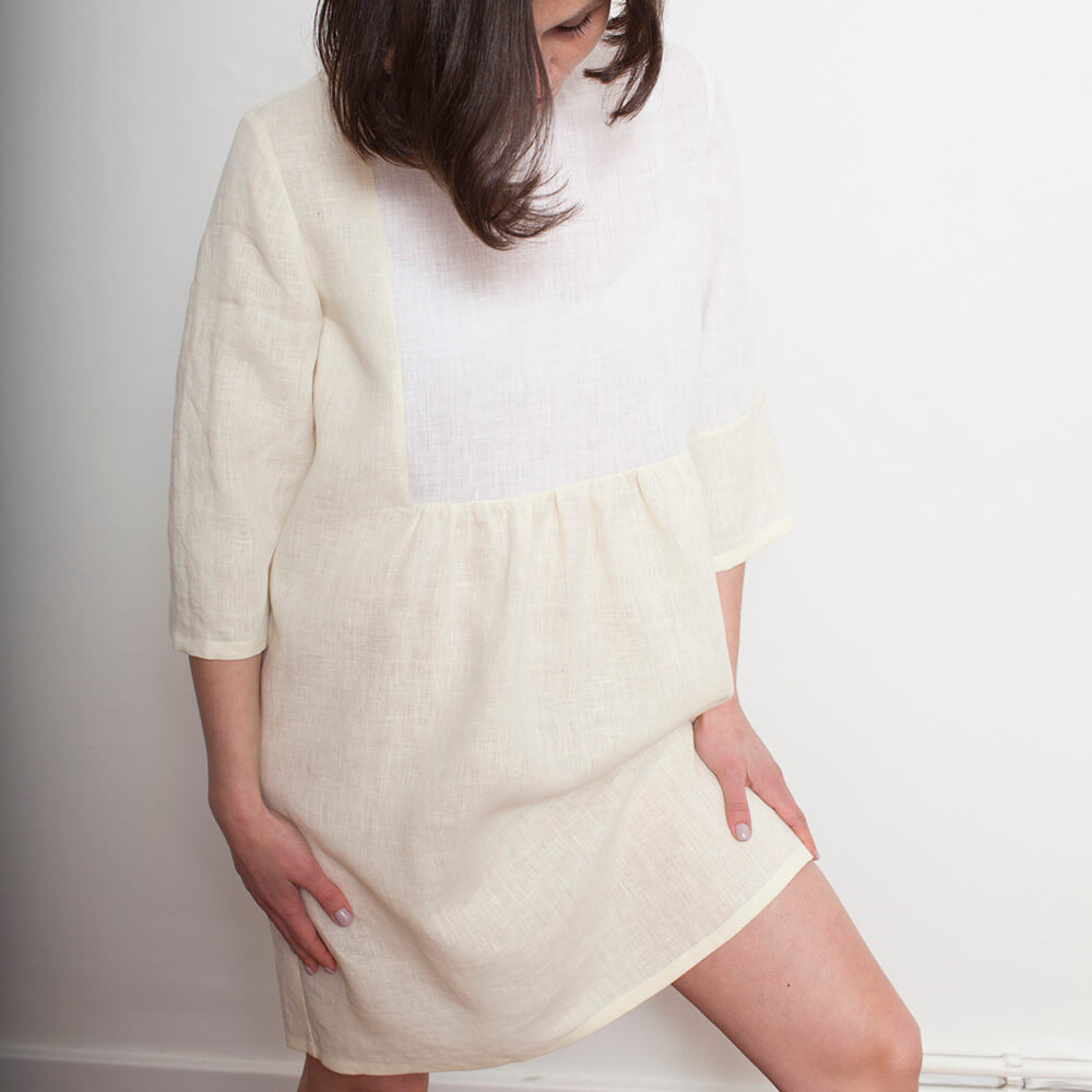 Milou — Linen Color-Block Dress, Type - PDF