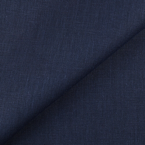 4C22 Rustic  100% Linen Fabric Cobalt Softened