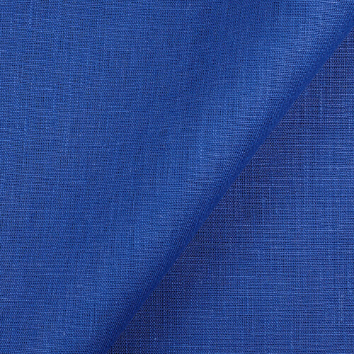 Fabric 4C22 Rustic 100% Linen Fabric Royal Blue Softened