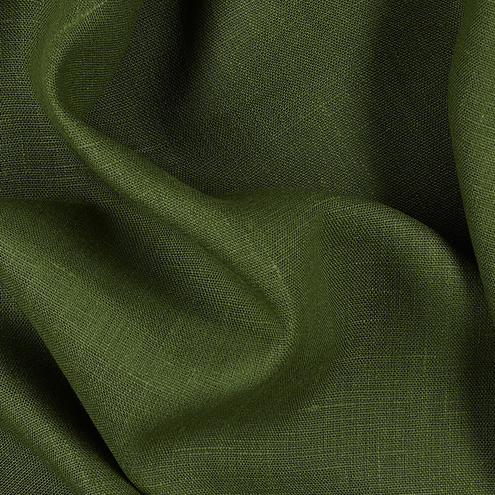 Fabric 4C22 Rustic 100% Linen Fabric Vineyard Green Softened