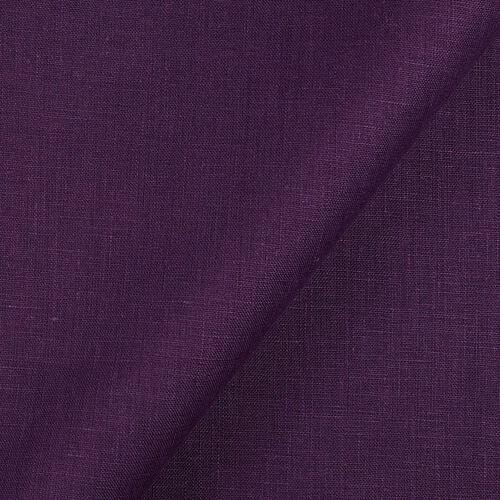 Fabric IL019 All-purpose 100% Linen Fabric Royal Purple Softened