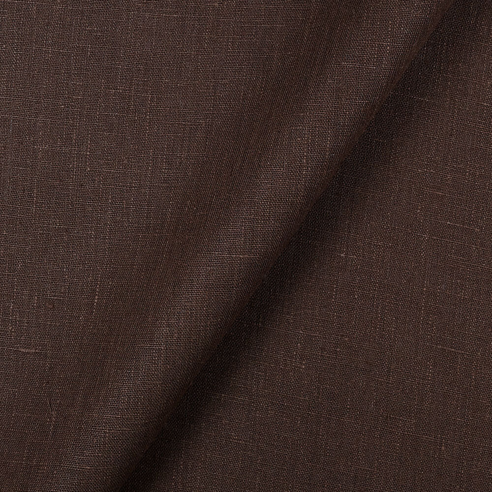 IL090 Canvas 100% Linen Fabric Chocolate Softened