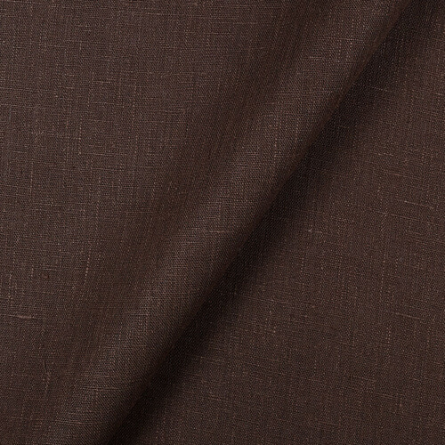 IL090 Canvas 100% Linen Fabric Chocolate Softened