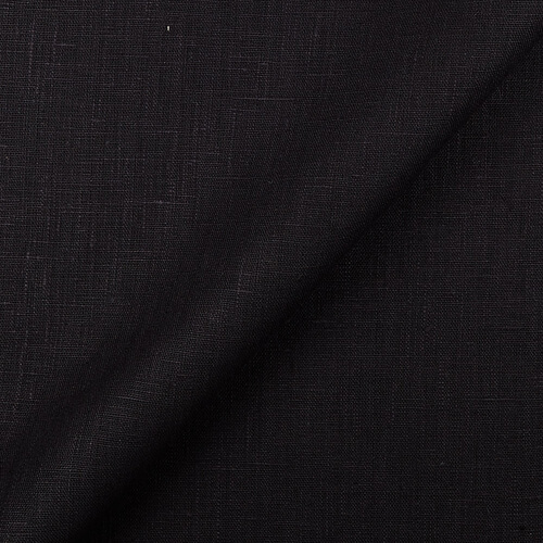 IL090 Canvas 100% Linen Fabric Black Softened