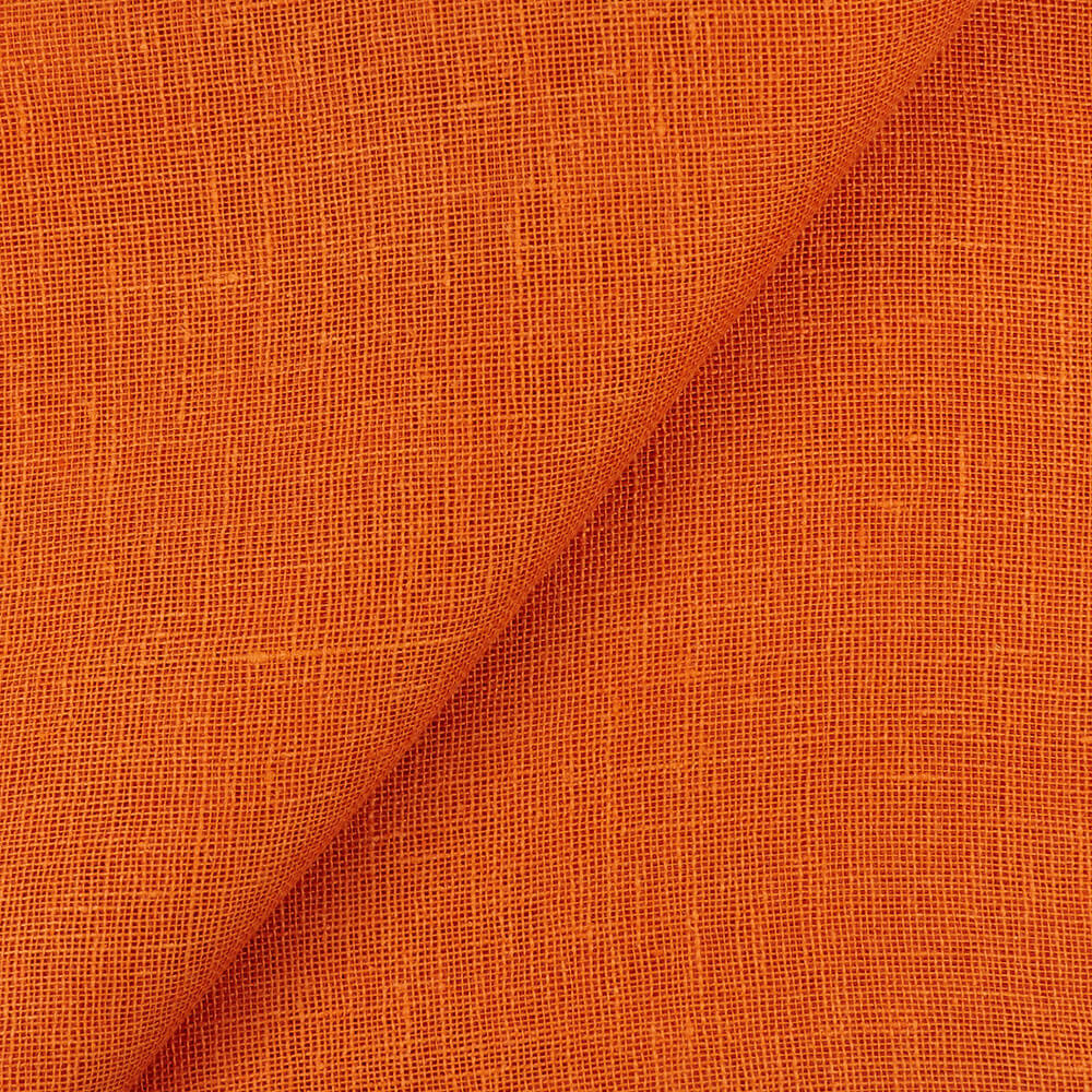IL041 Open Weave 100% Linen Fabric Tangerine Softened