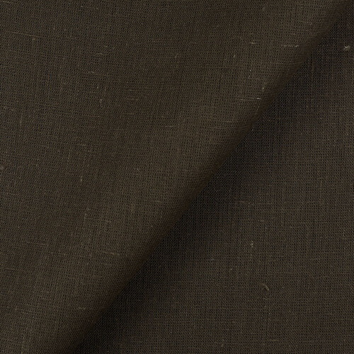 4C22 Rustic  100% Linen Fabric Teak Softened
