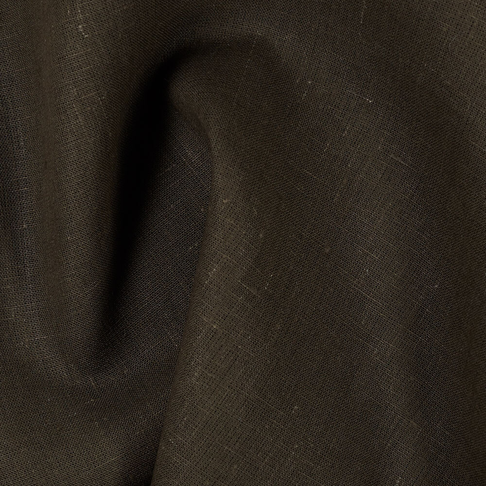4C22 Rustic  100% Linen Fabric Teak Softened