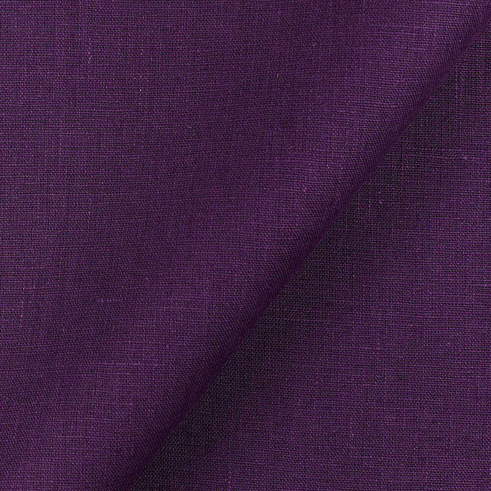 4C22 Rustic  100% Linen Fabric Royal Purple Softened
